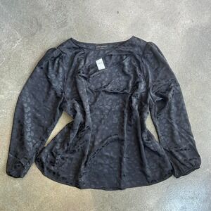Brand New Lane Bryant leopard print women's 20 blouse long sleeves cutout front